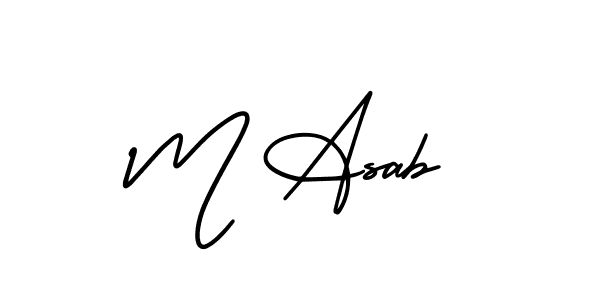 Similarly AmerikaSignatureDemo-Regular is the best handwritten signature design. Signature creator online .You can use it as an online autograph creator for name M Asab. M Asab signature style 3 images and pictures png