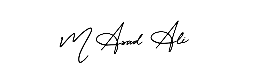 if you are searching for the best signature style for your name M Asad Ali. so please give up your signature search. here we have designed multiple signature styles  using AmerikaSignatureDemo-Regular. M Asad Ali signature style 3 images and pictures png