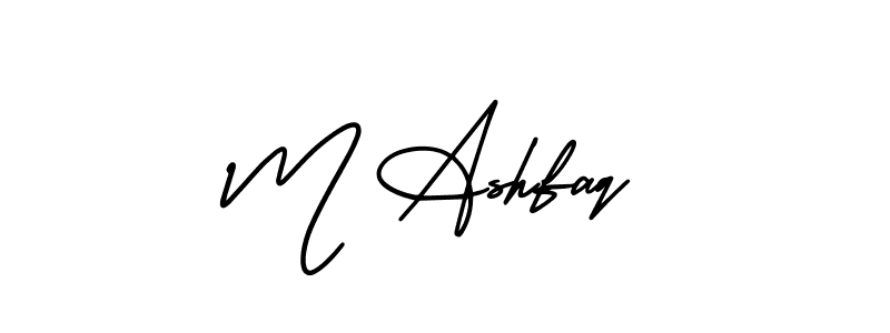 How to make M Ashfaq name signature. Use AmerikaSignatureDemo-Regular style for creating short signs online. This is the latest handwritten sign. M Ashfaq signature style 3 images and pictures png