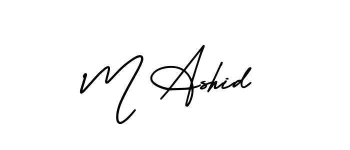 How to make M Ashid name signature. Use AmerikaSignatureDemo-Regular style for creating short signs online. This is the latest handwritten sign. M Ashid signature style 3 images and pictures png