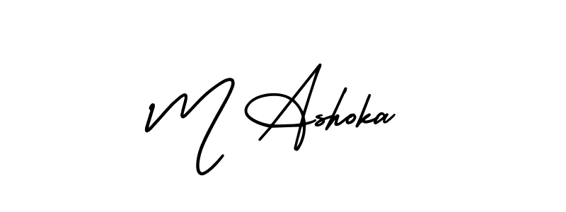 Also You can easily find your signature by using the search form. We will create M Ashoka name handwritten signature images for you free of cost using AmerikaSignatureDemo-Regular sign style. M Ashoka signature style 3 images and pictures png