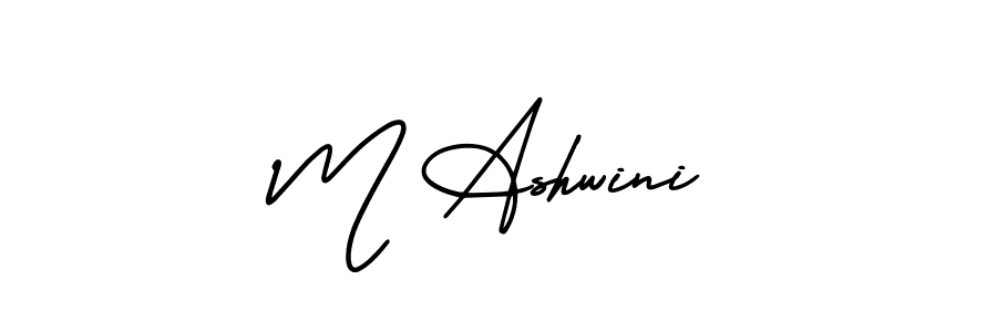 The best way (AmerikaSignatureDemo-Regular) to make a short signature is to pick only two or three words in your name. The name M Ashwini include a total of six letters. For converting this name. M Ashwini signature style 3 images and pictures png