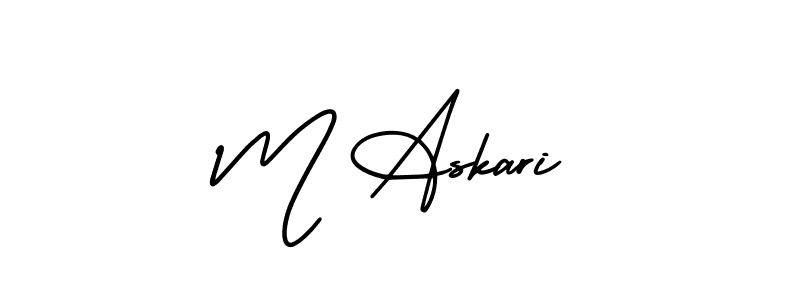 Use a signature maker to create a handwritten signature online. With this signature software, you can design (AmerikaSignatureDemo-Regular) your own signature for name M Askari. M Askari signature style 3 images and pictures png