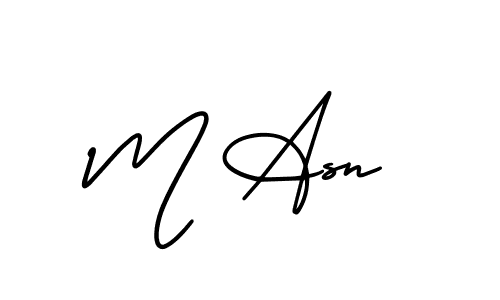 Make a beautiful signature design for name M Asn. With this signature (AmerikaSignatureDemo-Regular) style, you can create a handwritten signature for free. M Asn signature style 3 images and pictures png