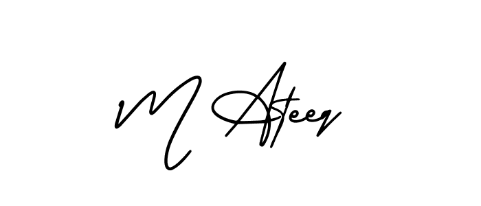 Use a signature maker to create a handwritten signature online. With this signature software, you can design (AmerikaSignatureDemo-Regular) your own signature for name M Ateeq. M Ateeq signature style 3 images and pictures png