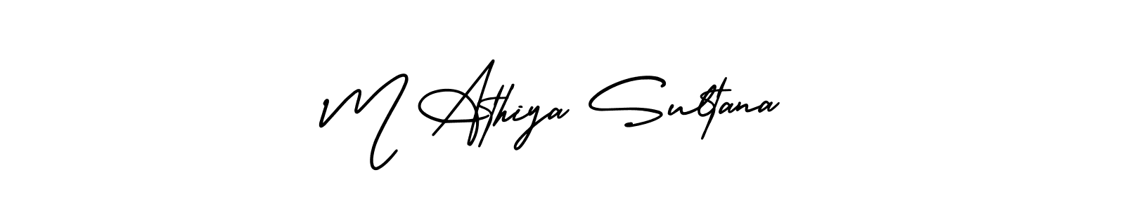 if you are searching for the best signature style for your name M Athiya Sultana. so please give up your signature search. here we have designed multiple signature styles  using AmerikaSignatureDemo-Regular. M Athiya Sultana signature style 3 images and pictures png
