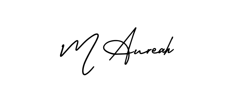 This is the best signature style for the M Aureah name. Also you like these signature font (AmerikaSignatureDemo-Regular). Mix name signature. M Aureah signature style 3 images and pictures png