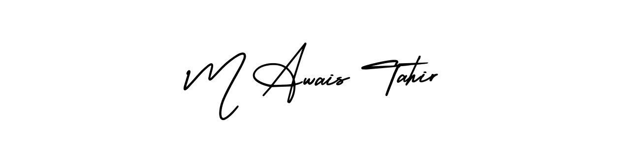 The best way (AmerikaSignatureDemo-Regular) to make a short signature is to pick only two or three words in your name. The name M Awais Tahir include a total of six letters. For converting this name. M Awais Tahir signature style 3 images and pictures png