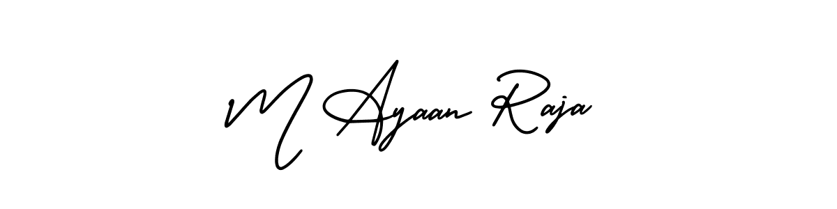 if you are searching for the best signature style for your name M Ayaan Raja. so please give up your signature search. here we have designed multiple signature styles  using AmerikaSignatureDemo-Regular. M Ayaan Raja signature style 3 images and pictures png