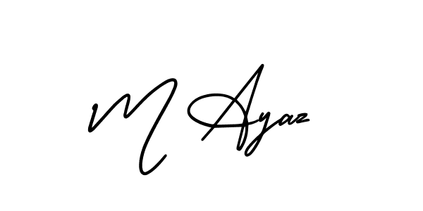 Make a beautiful signature design for name M Ayaz. With this signature (AmerikaSignatureDemo-Regular) style, you can create a handwritten signature for free. M Ayaz signature style 3 images and pictures png