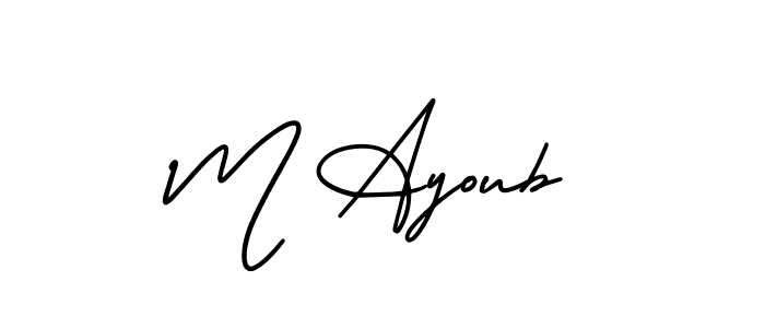 Make a beautiful signature design for name M Ayoub. With this signature (AmerikaSignatureDemo-Regular) style, you can create a handwritten signature for free. M Ayoub signature style 3 images and pictures png