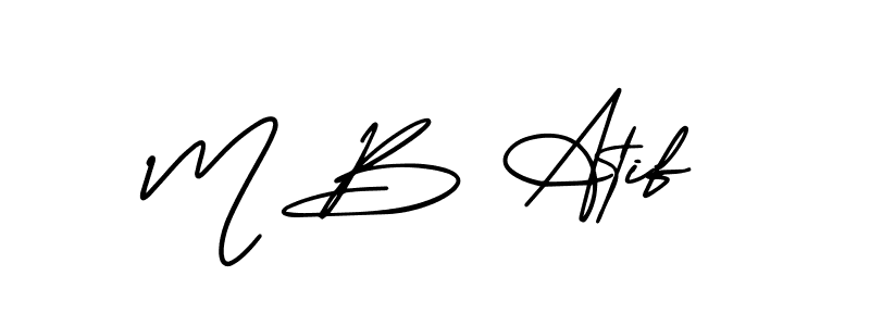 Make a beautiful signature design for name M B Atif. With this signature (AmerikaSignatureDemo-Regular) style, you can create a handwritten signature for free. M B Atif signature style 3 images and pictures png