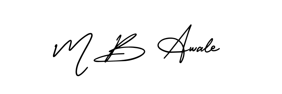 The best way (AmerikaSignatureDemo-Regular) to make a short signature is to pick only two or three words in your name. The name M B Awale include a total of six letters. For converting this name. M B Awale signature style 3 images and pictures png
