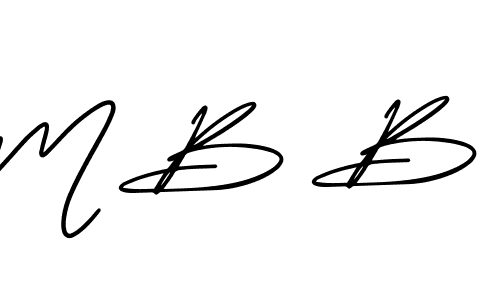 Make a beautiful signature design for name M B B. With this signature (AmerikaSignatureDemo-Regular) style, you can create a handwritten signature for free. M B B signature style 3 images and pictures png
