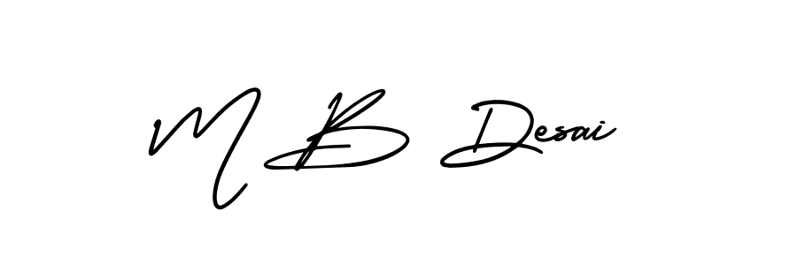 You should practise on your own different ways (AmerikaSignatureDemo-Regular) to write your name (M B Desai) in signature. don't let someone else do it for you. M B Desai signature style 3 images and pictures png