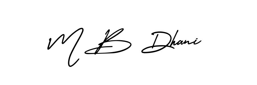 AmerikaSignatureDemo-Regular is a professional signature style that is perfect for those who want to add a touch of class to their signature. It is also a great choice for those who want to make their signature more unique. Get M B Dhani name to fancy signature for free. M B Dhani signature style 3 images and pictures png