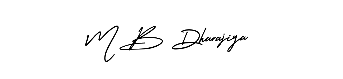 M B Dharajiya stylish signature style. Best Handwritten Sign (AmerikaSignatureDemo-Regular) for my name. Handwritten Signature Collection Ideas for my name M B Dharajiya. M B Dharajiya signature style 3 images and pictures png