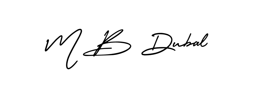 Design your own signature with our free online signature maker. With this signature software, you can create a handwritten (AmerikaSignatureDemo-Regular) signature for name M B Dubal. M B Dubal signature style 3 images and pictures png