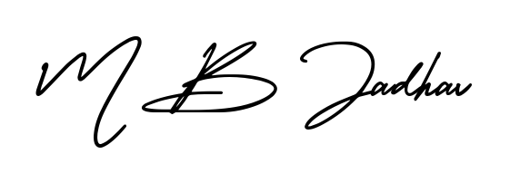 Stand out with a creative autograph for M B Jadhav. The AmerikaSignatureDemo-Regular styling blends modern aesthetics with classic signature flourishes. M B Jadhav signature style 3 images and pictures png
