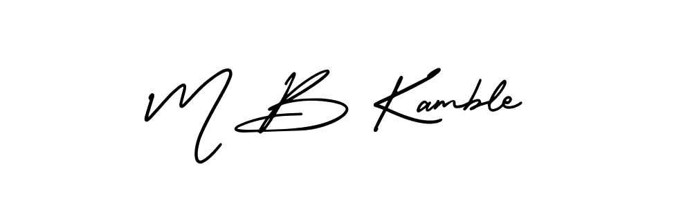 Create a beautiful signature design for name M B Kamble. With this signature (AmerikaSignatureDemo-Regular) fonts, you can make a handwritten signature for free. M B Kamble signature style 3 images and pictures png