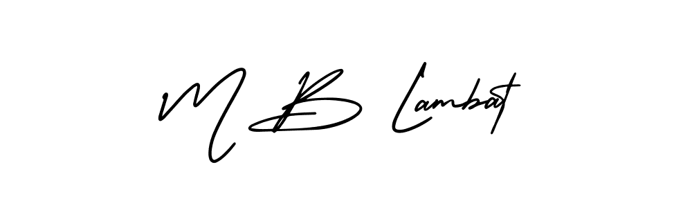 It looks lik you need a new signature style for name M B Lambat. Design unique handwritten (AmerikaSignatureDemo-Regular) signature with our free signature maker in just a few clicks. M B Lambat signature style 3 images and pictures png