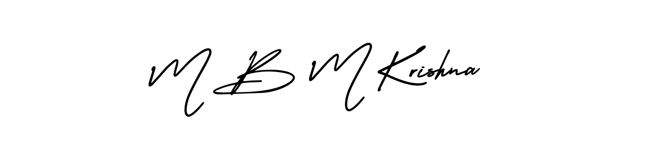 How to make M B M Krishna name signature. Use AmerikaSignatureDemo-Regular style for creating short signs online. This is the latest handwritten sign. M B M Krishna signature style 3 images and pictures png