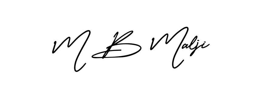 How to make M B Malji signature? AmerikaSignatureDemo-Regular is a professional autograph style. Create handwritten signature for M B Malji name. M B Malji signature style 3 images and pictures png