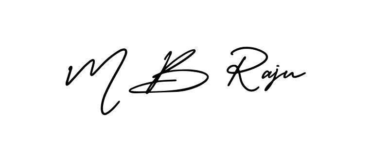 Create a beautiful signature design for name M B Raju. With this signature (AmerikaSignatureDemo-Regular) fonts, you can make a handwritten signature for free. M B Raju signature style 3 images and pictures png