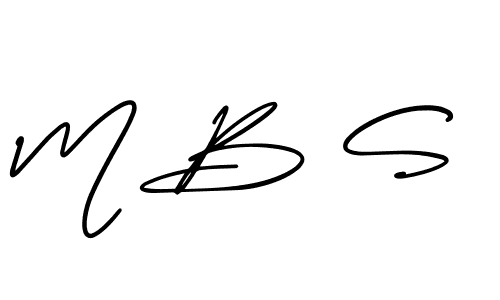 How to make M B S name signature. Use AmerikaSignatureDemo-Regular style for creating short signs online. This is the latest handwritten sign. M B S signature style 3 images and pictures png