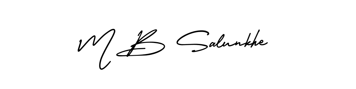 M B Salunkhe stylish signature style. Best Handwritten Sign (AmerikaSignatureDemo-Regular) for my name. Handwritten Signature Collection Ideas for my name M B Salunkhe. M B Salunkhe signature style 3 images and pictures png