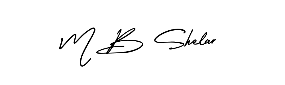 M B Shelar stylish signature style. Best Handwritten Sign (AmerikaSignatureDemo-Regular) for my name. Handwritten Signature Collection Ideas for my name M B Shelar. M B Shelar signature style 3 images and pictures png