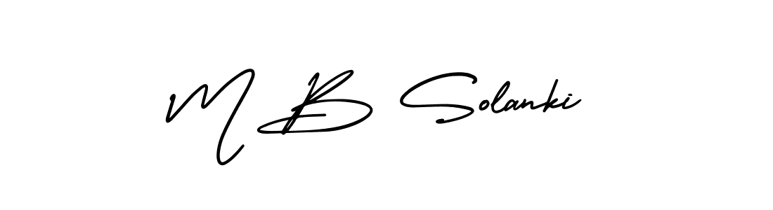 You should practise on your own different ways (AmerikaSignatureDemo-Regular) to write your name (M B Solanki) in signature. don't let someone else do it for you. M B Solanki signature style 3 images and pictures png