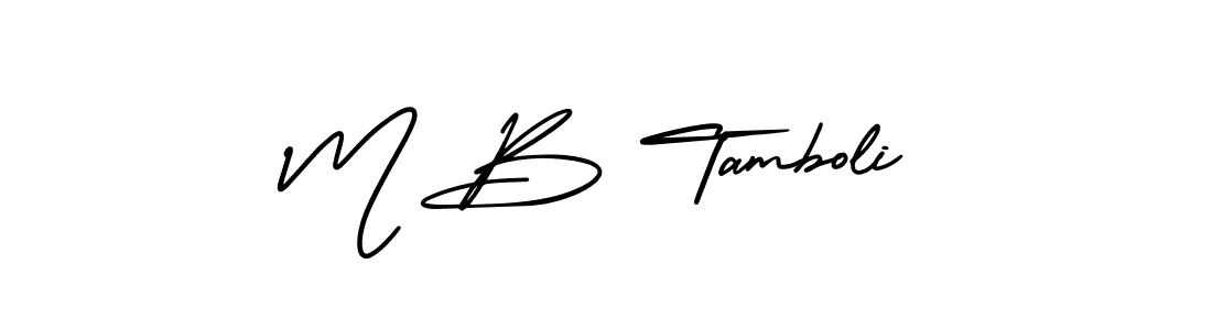 How to make M B Tamboli name signature. Use AmerikaSignatureDemo-Regular style for creating short signs online. This is the latest handwritten sign. M B Tamboli signature style 3 images and pictures png