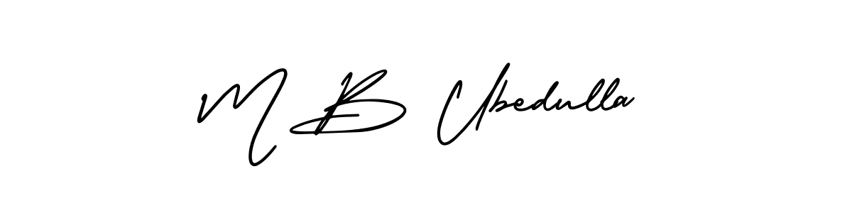 How to make M B Ubedulla name signature. Use AmerikaSignatureDemo-Regular style for creating short signs online. This is the latest handwritten sign. M B Ubedulla signature style 3 images and pictures png