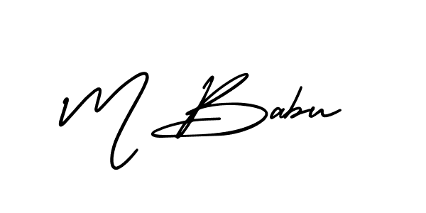 Design your own signature with our free online signature maker. With this signature software, you can create a handwritten (AmerikaSignatureDemo-Regular) signature for name M Babu. M Babu signature style 3 images and pictures png