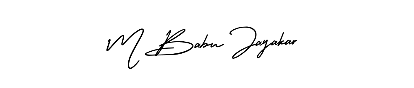 AmerikaSignatureDemo-Regular is a professional signature style that is perfect for those who want to add a touch of class to their signature. It is also a great choice for those who want to make their signature more unique. Get M Babu Jayakar name to fancy signature for free. M Babu Jayakar signature style 3 images and pictures png