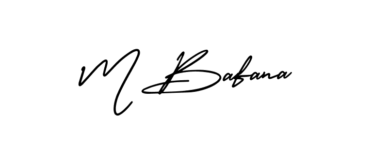 The best way (AmerikaSignatureDemo-Regular) to make a short signature is to pick only two or three words in your name. The name M Bafana include a total of six letters. For converting this name. M Bafana signature style 3 images and pictures png