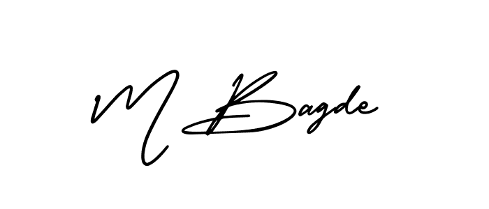 Use a signature maker to create a handwritten signature online. With this signature software, you can design (AmerikaSignatureDemo-Regular) your own signature for name M Bagde. M Bagde signature style 3 images and pictures png