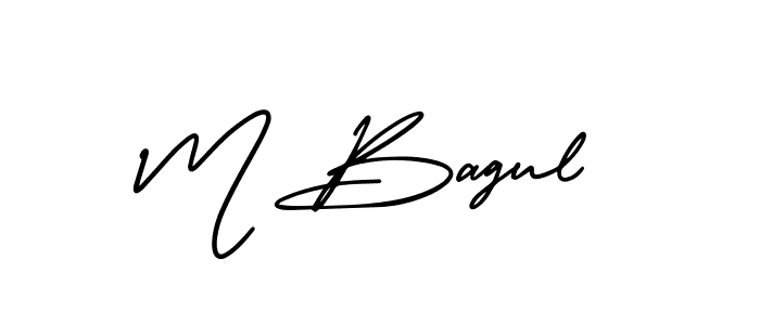 Design your own signature with our free online signature maker. With this signature software, you can create a handwritten (AmerikaSignatureDemo-Regular) signature for name M Bagul. M Bagul signature style 3 images and pictures png