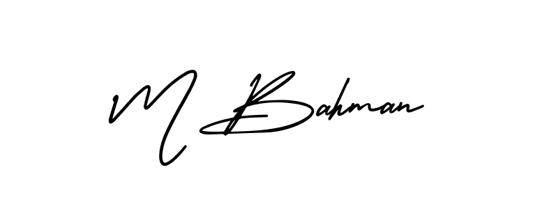 Design your own signature with our free online signature maker. With this signature software, you can create a handwritten (AmerikaSignatureDemo-Regular) signature for name M Bahman. M Bahman signature style 3 images and pictures png