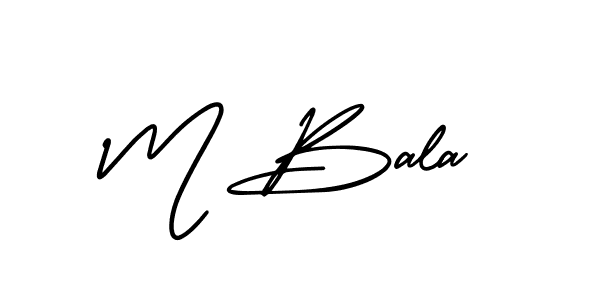 Design your own signature with our free online signature maker. With this signature software, you can create a handwritten (AmerikaSignatureDemo-Regular) signature for name M Bala. M Bala signature style 3 images and pictures png