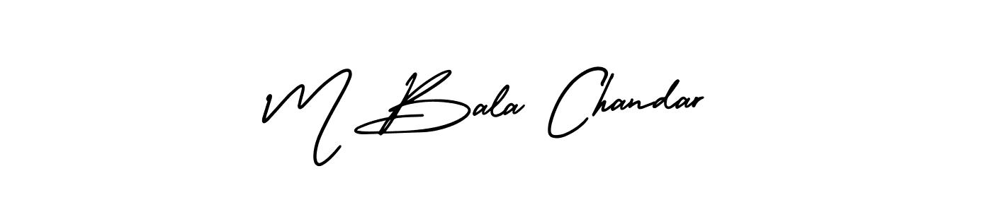 This is the best signature style for the M Bala Chandar name. Also you like these signature font (AmerikaSignatureDemo-Regular). Mix name signature. M Bala Chandar signature style 3 images and pictures png