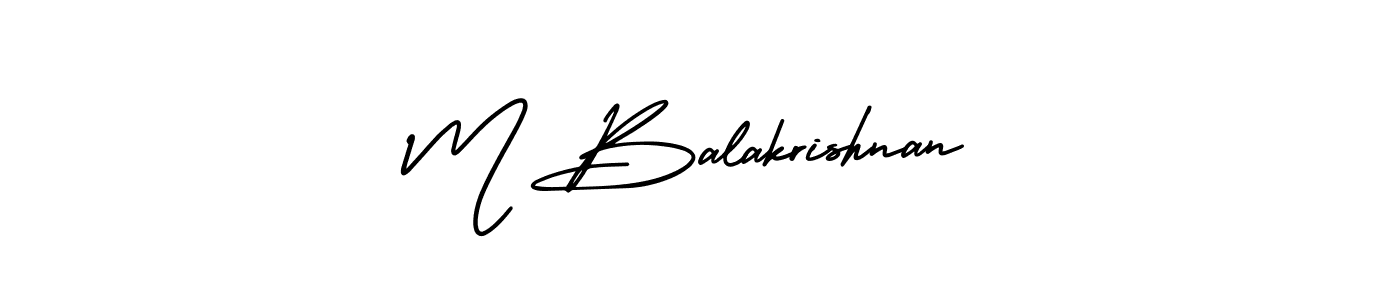 Use a signature maker to create a handwritten signature online. With this signature software, you can design (AmerikaSignatureDemo-Regular) your own signature for name M Balakrishnan. M Balakrishnan signature style 3 images and pictures png