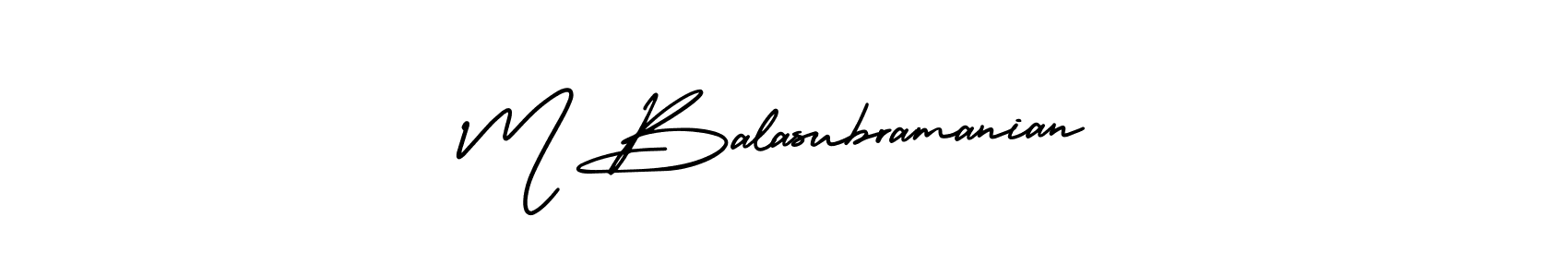 AmerikaSignatureDemo-Regular is a professional signature style that is perfect for those who want to add a touch of class to their signature. It is also a great choice for those who want to make their signature more unique. Get M Balasubramanian name to fancy signature for free. M Balasubramanian signature style 3 images and pictures png