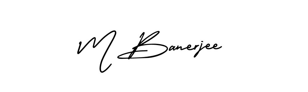 Make a beautiful signature design for name M Banerjee. With this signature (AmerikaSignatureDemo-Regular) style, you can create a handwritten signature for free. M Banerjee signature style 3 images and pictures png
