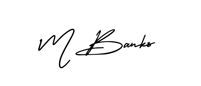 AmerikaSignatureDemo-Regular is a professional signature style that is perfect for those who want to add a touch of class to their signature. It is also a great choice for those who want to make their signature more unique. Get M Banks name to fancy signature for free. M Banks signature style 3 images and pictures png