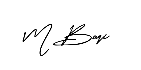 Make a beautiful signature design for name M Baqi. With this signature (AmerikaSignatureDemo-Regular) style, you can create a handwritten signature for free. M Baqi signature style 3 images and pictures png