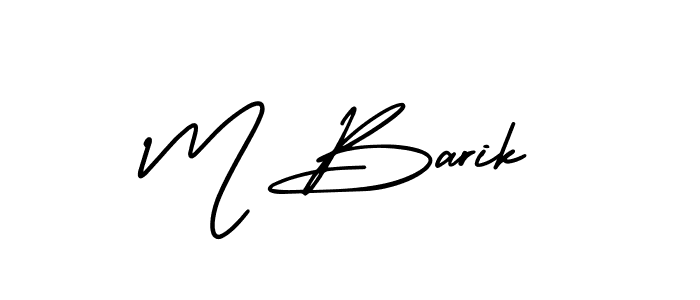 Create a beautiful signature design for name M Barik. With this signature (AmerikaSignatureDemo-Regular) fonts, you can make a handwritten signature for free. M Barik signature style 3 images and pictures png