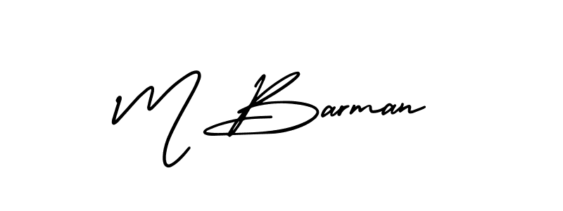 Make a beautiful signature design for name M Barman. With this signature (AmerikaSignatureDemo-Regular) style, you can create a handwritten signature for free. M Barman signature style 3 images and pictures png