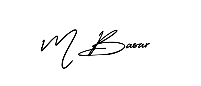 Create a beautiful signature design for name M Basar. With this signature (AmerikaSignatureDemo-Regular) fonts, you can make a handwritten signature for free. M Basar signature style 3 images and pictures png